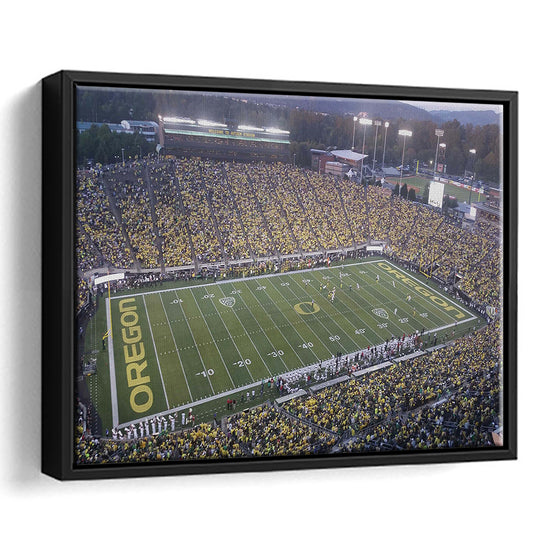 Oregon football Stadium, Stadium Canvas, Sport Art, Framed Canvas Print Wall Art, Floating Frame