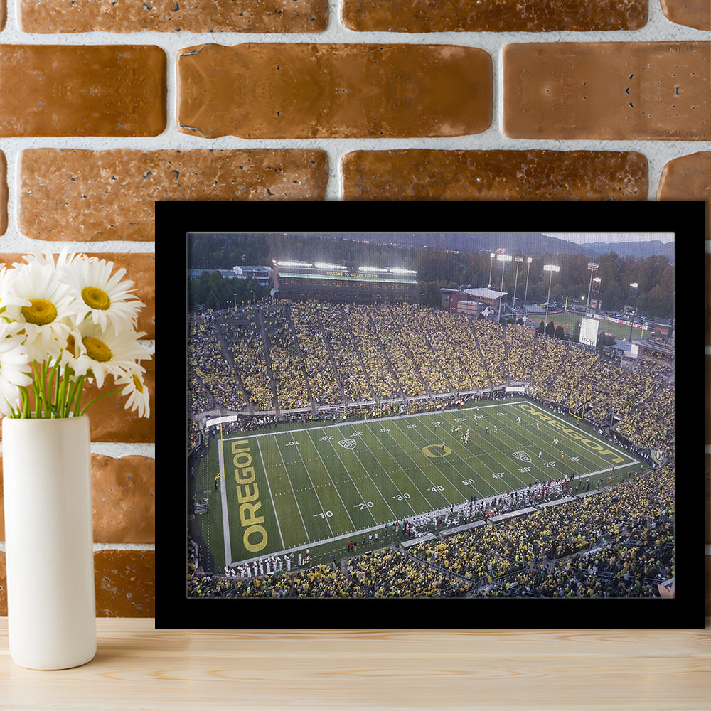 Oregon football Stadium, Stadium Canvas, Sport Art, Gift for him, Framed Art Print Wall Decor, Picture Framed