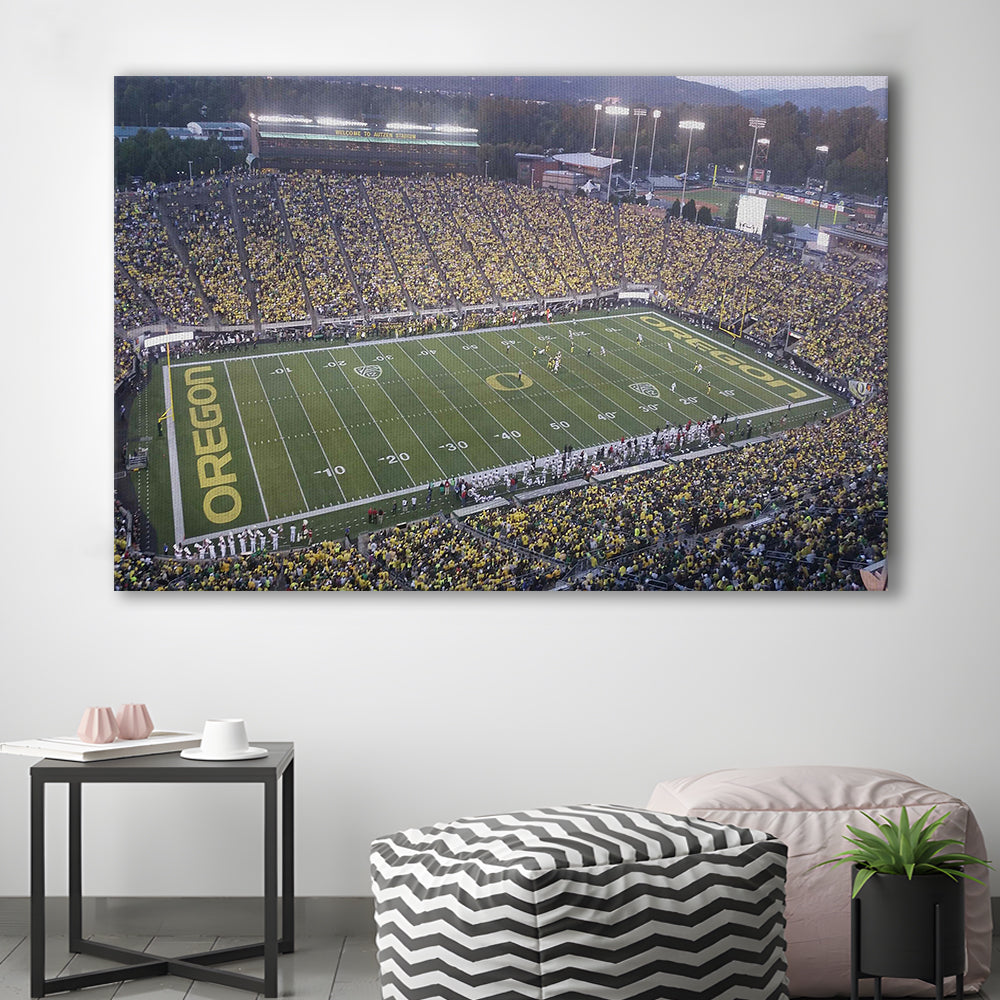 Oregon football Stadium, Stadium Canvas, Sport Art, Gift for him, Man Cave Decor, Art Print, Canvas Print Wall Art