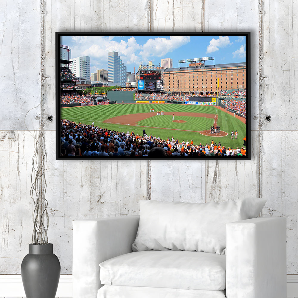Oriole Park, Stadium Canvas, Sport Art, Framed Canvas Print Wall Art, Floating Frame