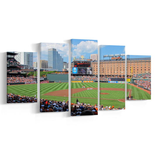 Oriole Park, Stadium Canvas, Sport Art, Gift for him, 5 Panel, Large Canvas, Canvas Print Wall Art