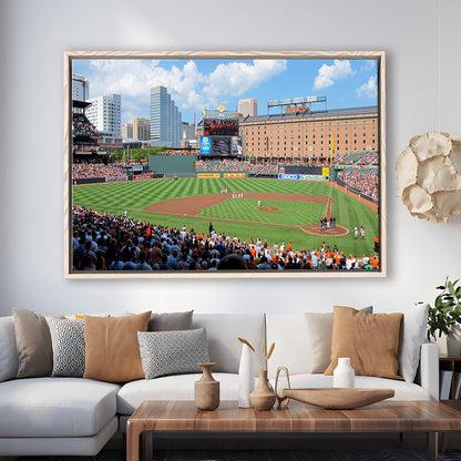 Oriole Park, Stadium Canvas, Sport Art, Framed Canvas Print Wall Art, Floating Frame