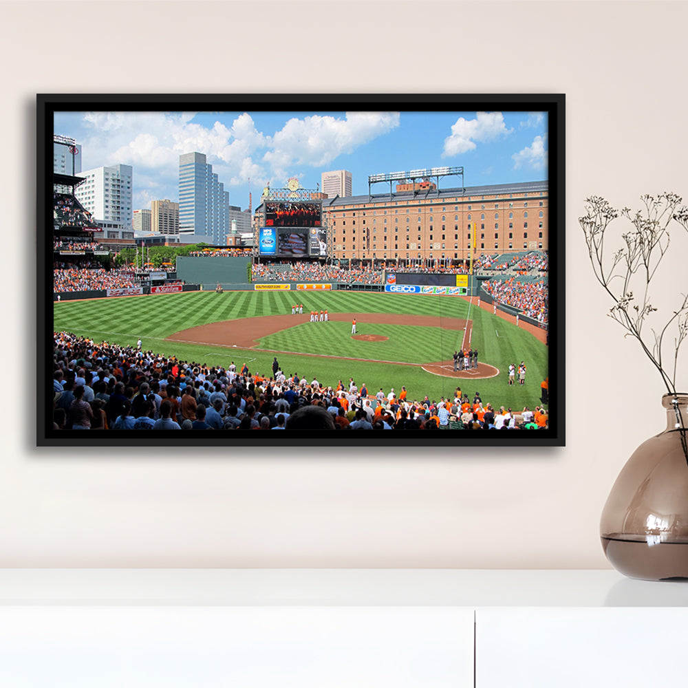 Oriole Park, Stadium Canvas, Sport Art, Framed Canvas Print Wall Art, Floating Frame