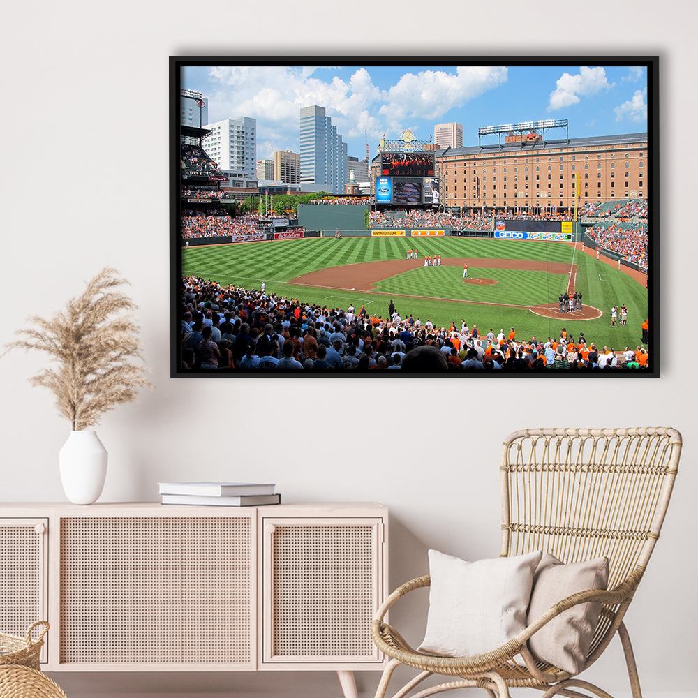 Oriole Park, Stadium Canvas, Sport Art, Framed Canvas Print Wall Art, Floating Frame