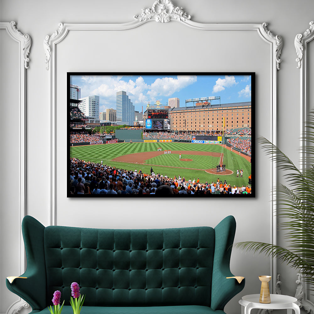 Oriole Park, Stadium Canvas, Sport Art, Gift for him, Framed Art Print Wall Decor, Picture Framed