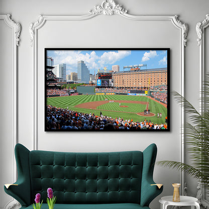 Oriole Park, Stadium Canvas, Sport Art, Gift for him, Framed Art Print Wall Decor, Picture Framed