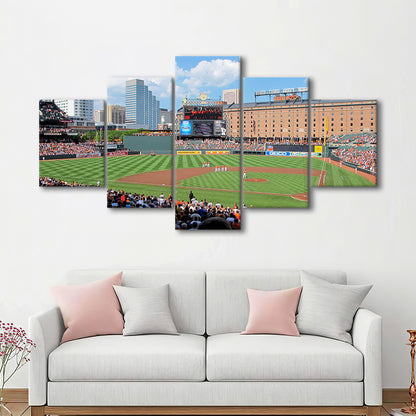 Oriole Park, Stadium Canvas, Sport Art, Gift for him, 5 Panel, Large Canvas, Canvas Print Wall Art