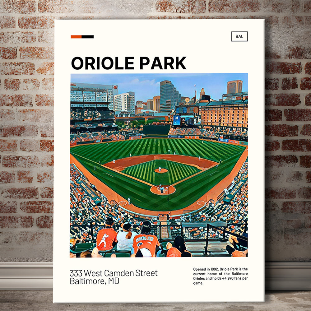 Oriole Park at Camden Yards Print, Stadium Canvas Art, Fan Gifts, Sport Art, Canvas Print Wall Art