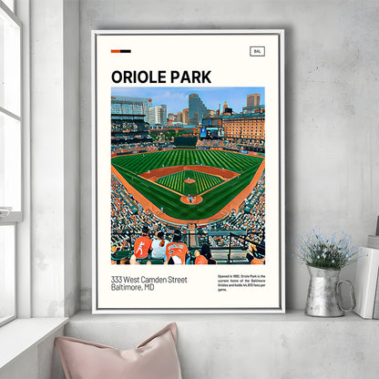 Oriole Park at Camden Yards Print, Stadium Canvas Art, Man Cave Gift, Floating Framed Canvas Print Wall Art