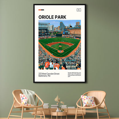 Oriole Park at Camden Yards Print, Stadium Canvas Art, Man Cave Gift, Floating Framed Canvas Print Wall Art