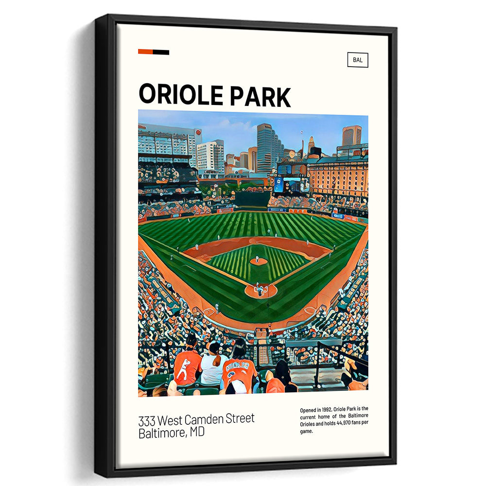 Oriole Park at Camden Yards Print, Stadium Canvas Art, Man Cave Gift, Floating Framed Canvas Print Wall Art