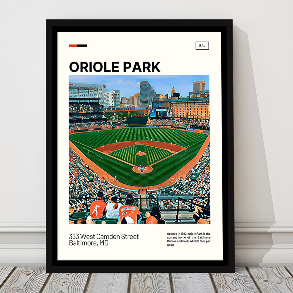 Oriole Park at Camden Yards Print, Stadium Canvas Art, Man Cave Gift, Floating Framed Canvas Print Wall Art