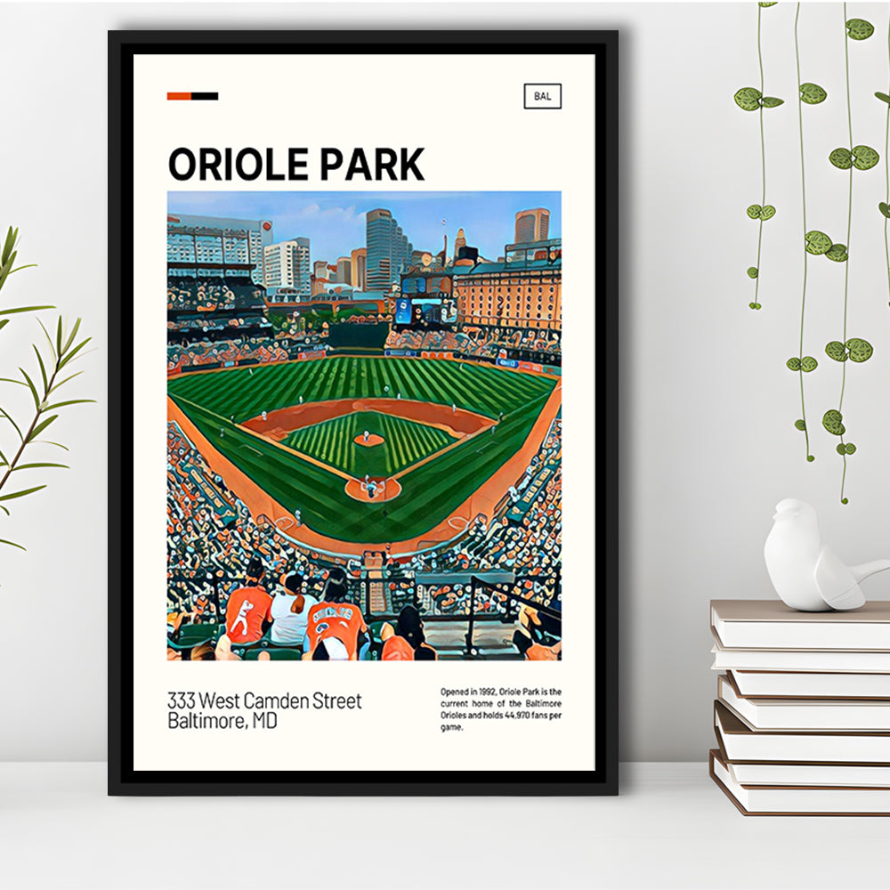 Oriole Park at Camden Yards Print, Stadium Canvas Art, Man Cave Gift, Floating Framed Canvas Print Wall Art