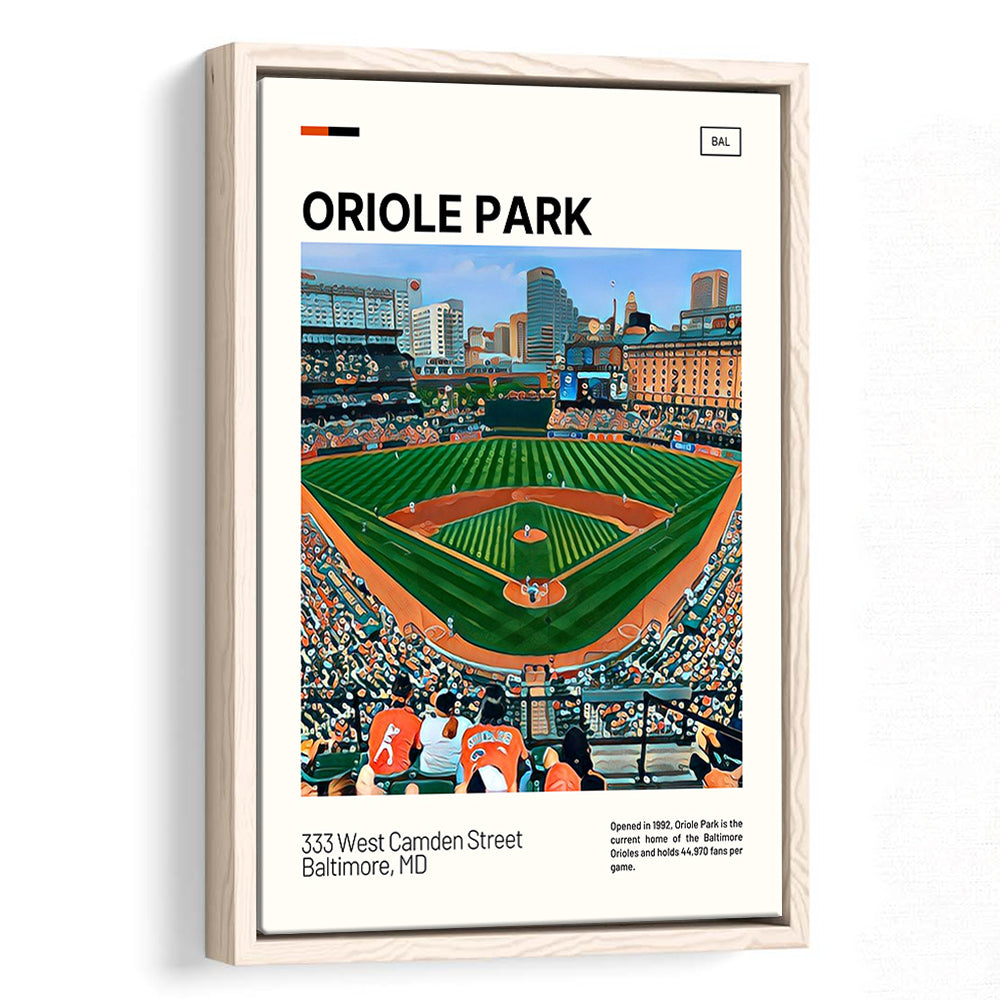 Oriole Park at Camden Yards Print, Stadium Canvas Art, Man Cave Gift, Floating Framed Canvas Print Wall Art