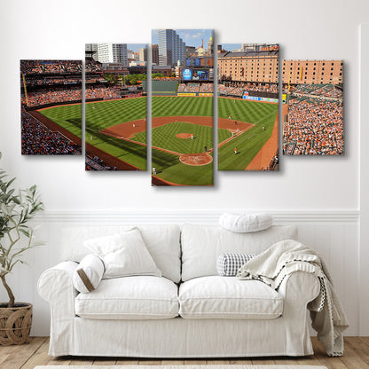 Oriole Park at Camden Yards, Stadium Canvas, Sport Art, Gift for him, 5 Panel, Large Canvas, Canvas Print Wall Art