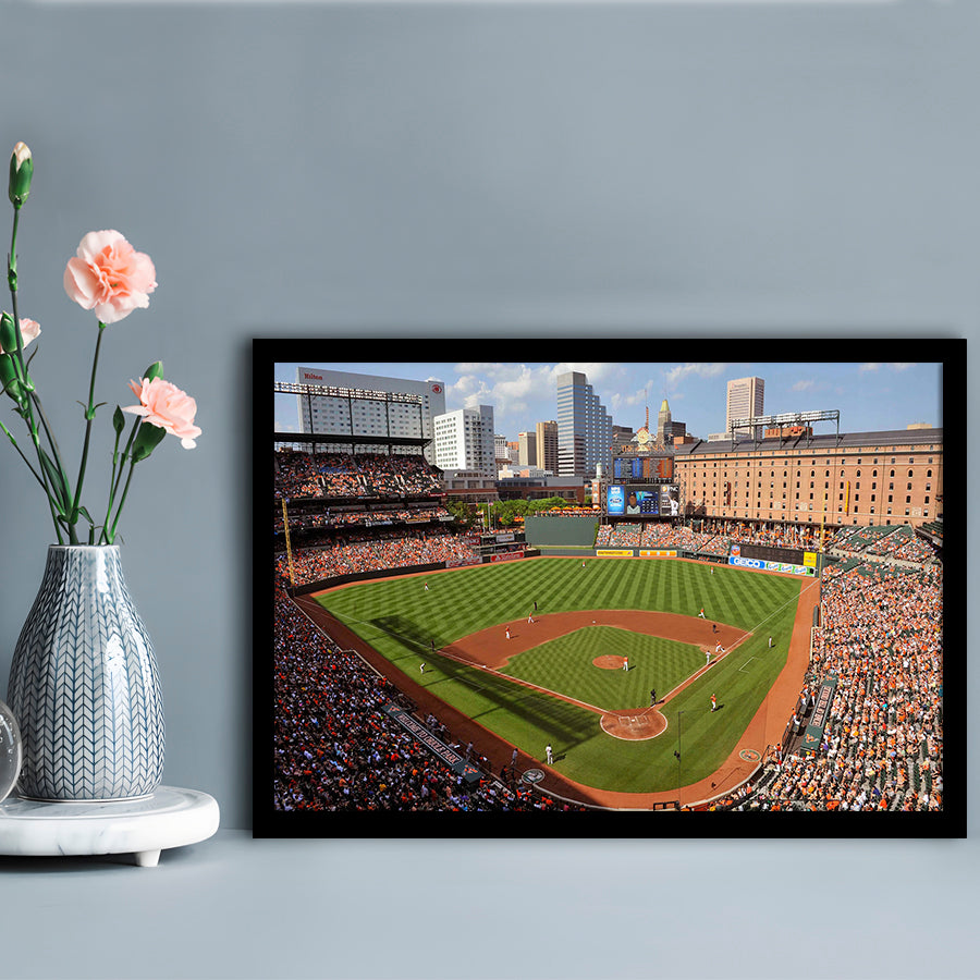 Oriole Park at Camden Yards, Stadium Canvas, Sport Art, Gift for him, Framed Art Print Wall Decor, Picture Framed