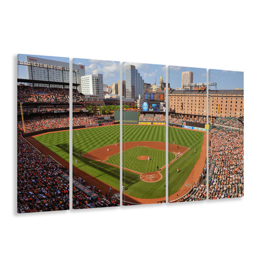 Oriole Park at Camden Yards, Stadium Canvas, Sport Art, 5 Panel B, Extra Large Canvas, Canvas Print Wall Art
