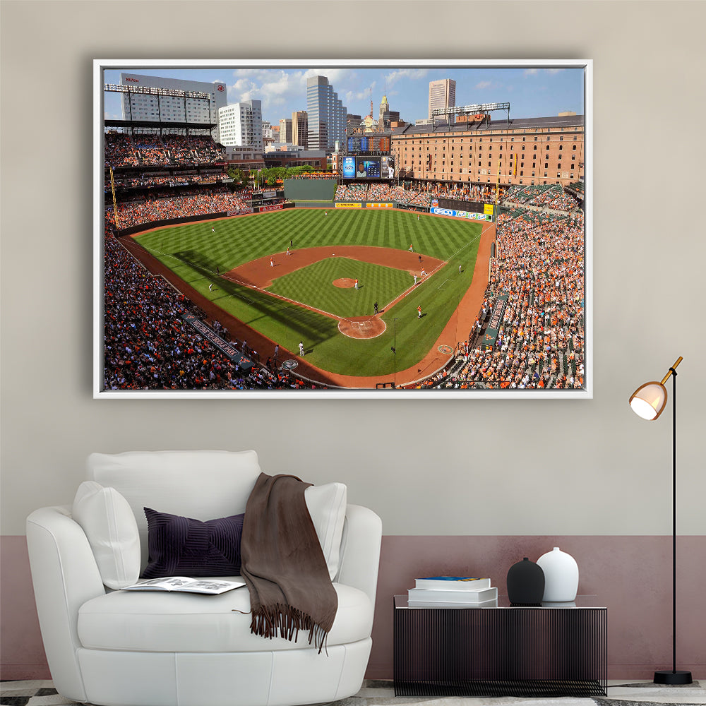 Oriole Park at Camden Yards, Stadium Canvas, Sport Art, Framed Canvas Print Wall Art, Floating Frame