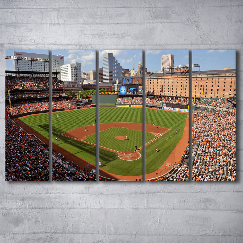 Oriole Park at Camden Yards, Stadium Canvas, Sport Art, 5 Panel B, Extra Large Canvas, Canvas Print Wall Art