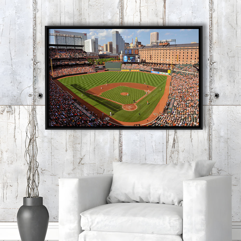 Oriole Park at Camden Yards, Stadium Canvas, Sport Art, Framed Canvas Print Wall Art, Floating Frame