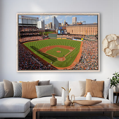 Oriole Park at Camden Yards, Stadium Canvas, Sport Art, Framed Canvas Print Wall Art, Floating Frame