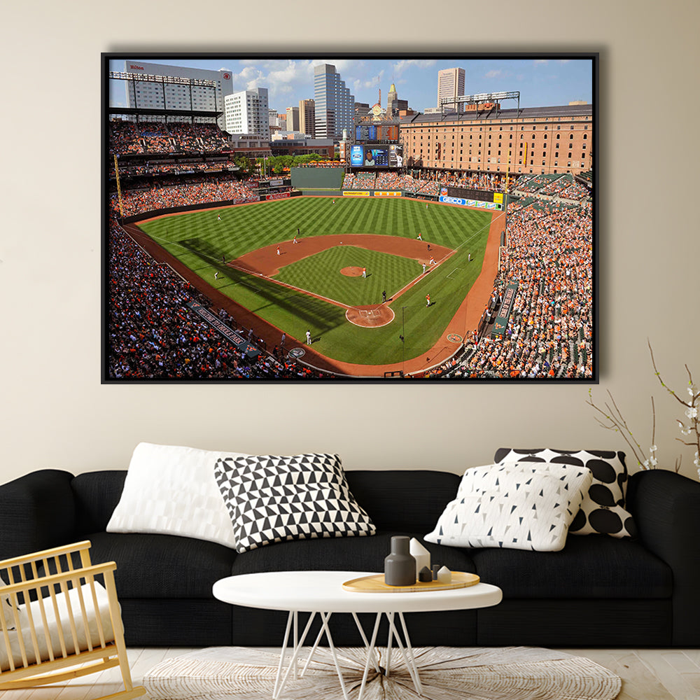 Oriole Park at Camden Yards, Stadium Canvas, Sport Art, Framed Canvas Print Wall Art, Floating Frame