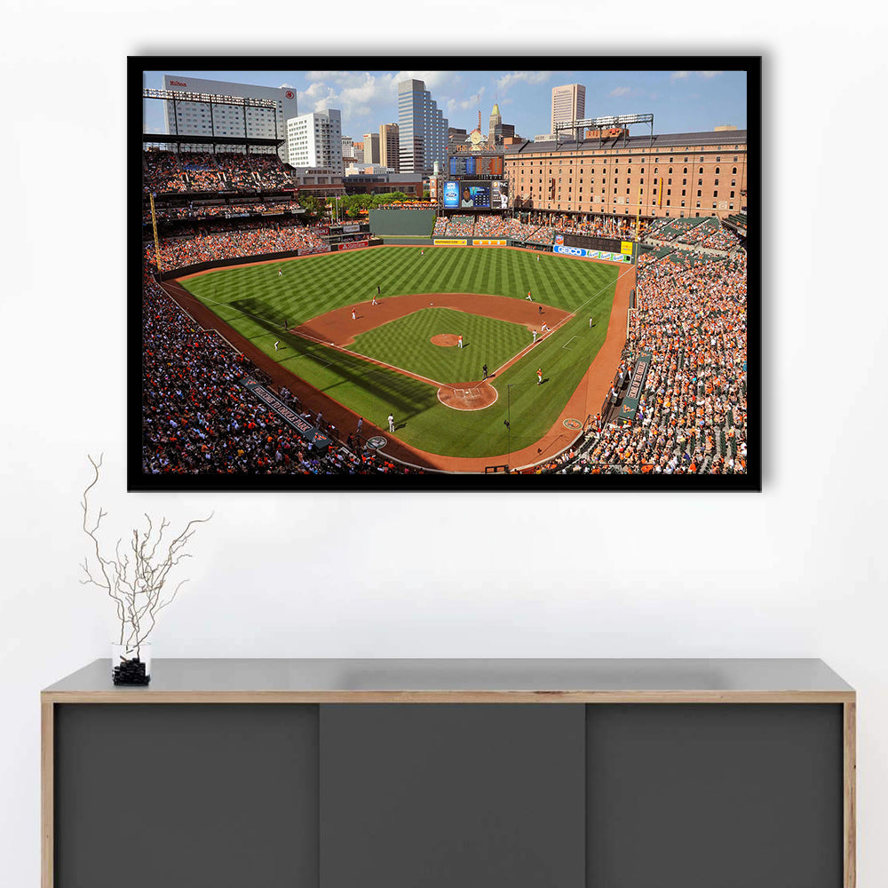Oriole Park at Camden Yards, Stadium Canvas, Sport Art, Gift for him, Framed Art Print Wall Decor, Picture Framed