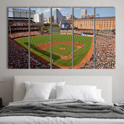 Oriole Park at Camden Yards, Stadium Canvas, Sport Art, 5 Panel B, Extra Large Canvas, Canvas Print Wall Art
