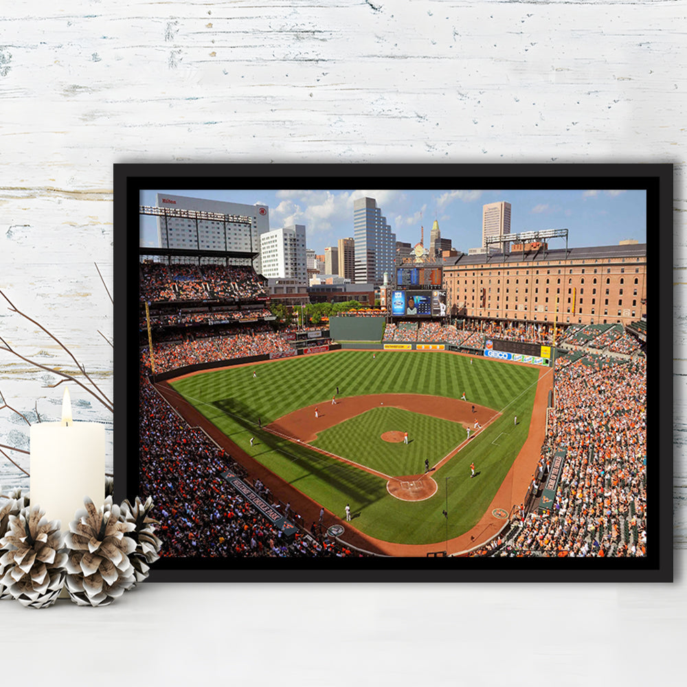 Oriole Park at Camden Yards, Stadium Canvas, Sport Art, Framed Canvas Print Wall Art, Floating Frame