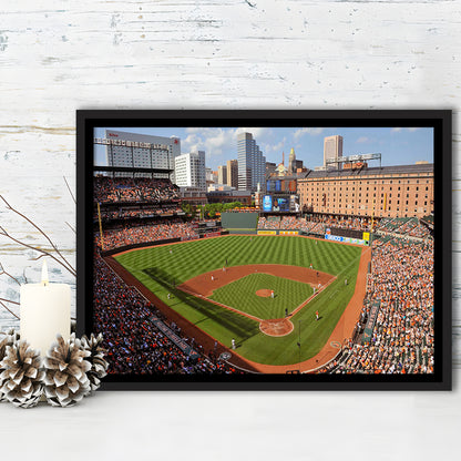 Oriole Park at Camden Yards, Stadium Canvas, Sport Art, Framed Canvas Print Wall Art, Floating Frame