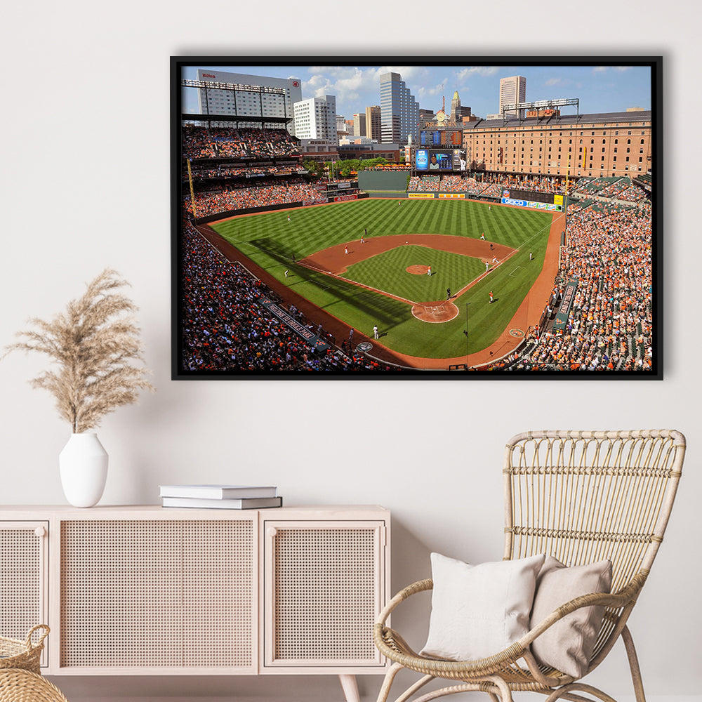 Oriole Park at Camden Yards, Stadium Canvas, Sport Art, Framed Canvas Print Wall Art, Floating Frame