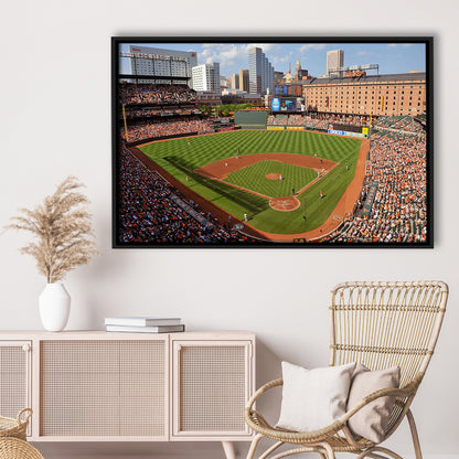 Oriole Park at Camden Yards, Stadium Canvas, Sport Art, Framed Canvas Print Wall Art, Floating Frame