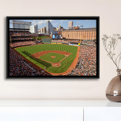 Oriole Park at Camden Yards, Stadium Canvas, Sport Art, Framed Canvas Print Wall Art, Floating Frame