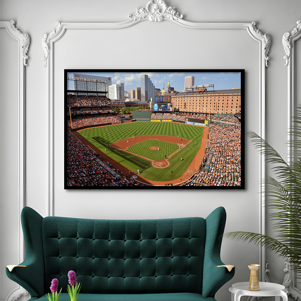 Oriole Park at Camden Yards, Stadium Canvas, Sport Art, Gift for him, Framed Art Print Wall Decor, Picture Framed