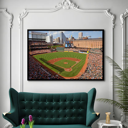Oriole Park at Camden Yards, Stadium Canvas, Sport Art, Gift for him, Framed Art Print Wall Decor, Picture Framed