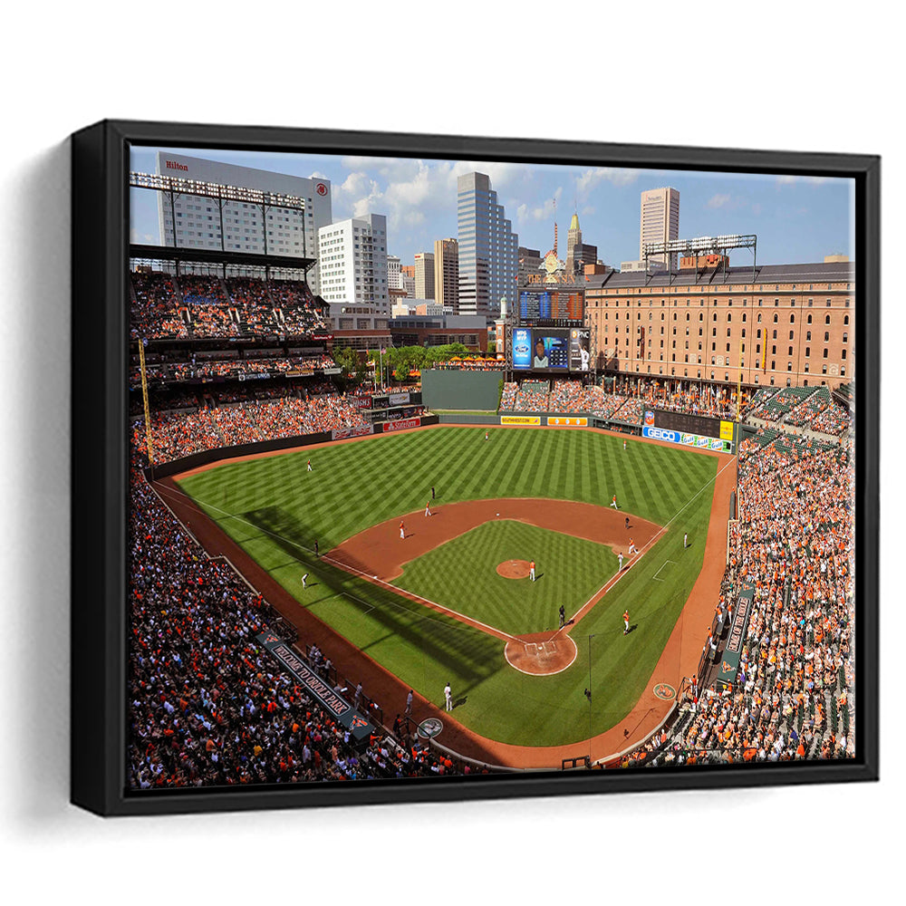 Oriole Park at Camden Yards, Stadium Canvas, Sport Art, Framed Canvas Print Wall Art, Floating Frame