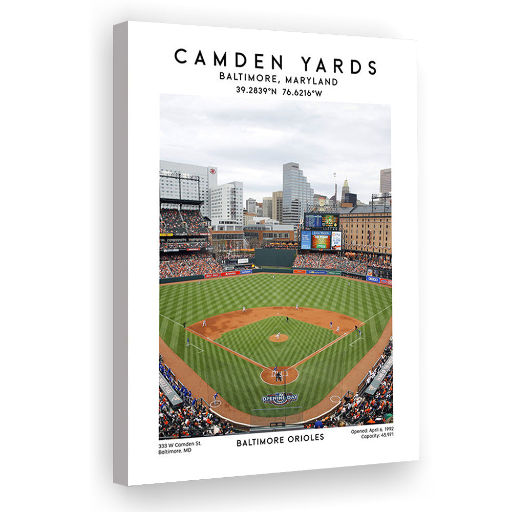 Oriole Park At Camden Yards, Baltimore Orioles Baseball Stadium Wall Art Print, Canvas Prints Wall Art, Man Cave Decor