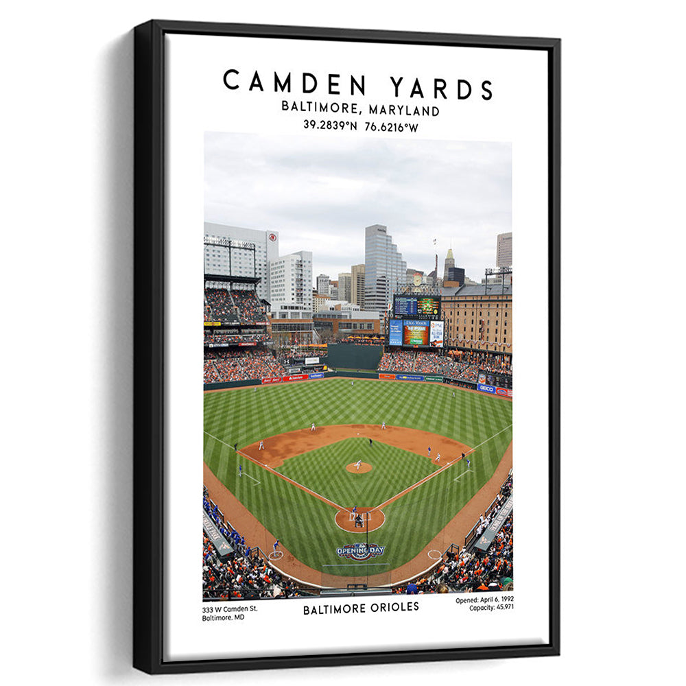 Oriole Park At Camden Yards, Baltimore Orioles Baseball Stadium Wall Art Print, Framed Canvas Prints Wall Art