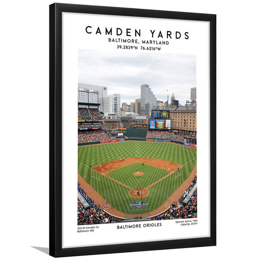 Oriole Park At Camden Yards, Baltimore Orioles Baseball Stadium Wall Art Print, Framed Art Prints Wall Decor