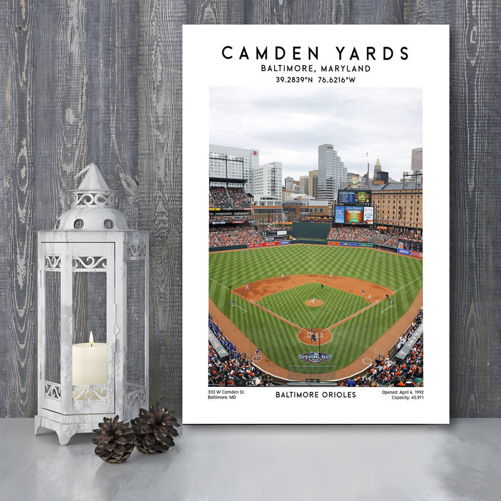 Oriole Park At Camden Yards, Baltimore Orioles Baseball Stadium Wall Art Print, Canvas Prints Wall Art, Man Cave Decor