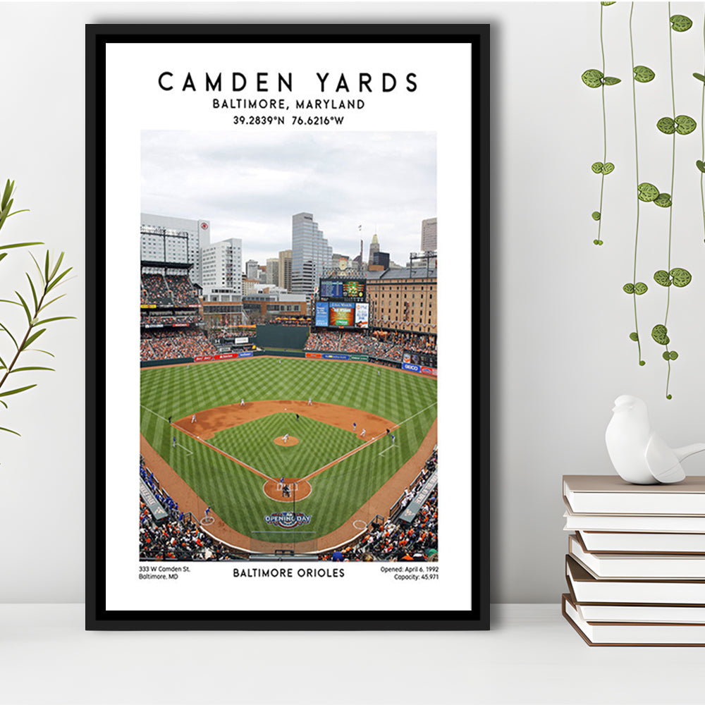 Oriole Park At Camden Yards, Baltimore Orioles Baseball Stadium Wall Art Print, Framed Canvas Prints Wall Art