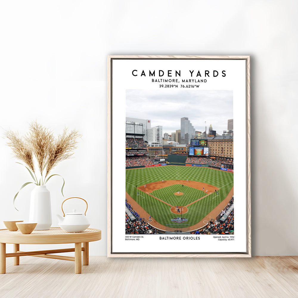 Oriole Park At Camden Yards, Baltimore Orioles Baseball Stadium Wall Art Print, Framed Canvas Prints Wall Art