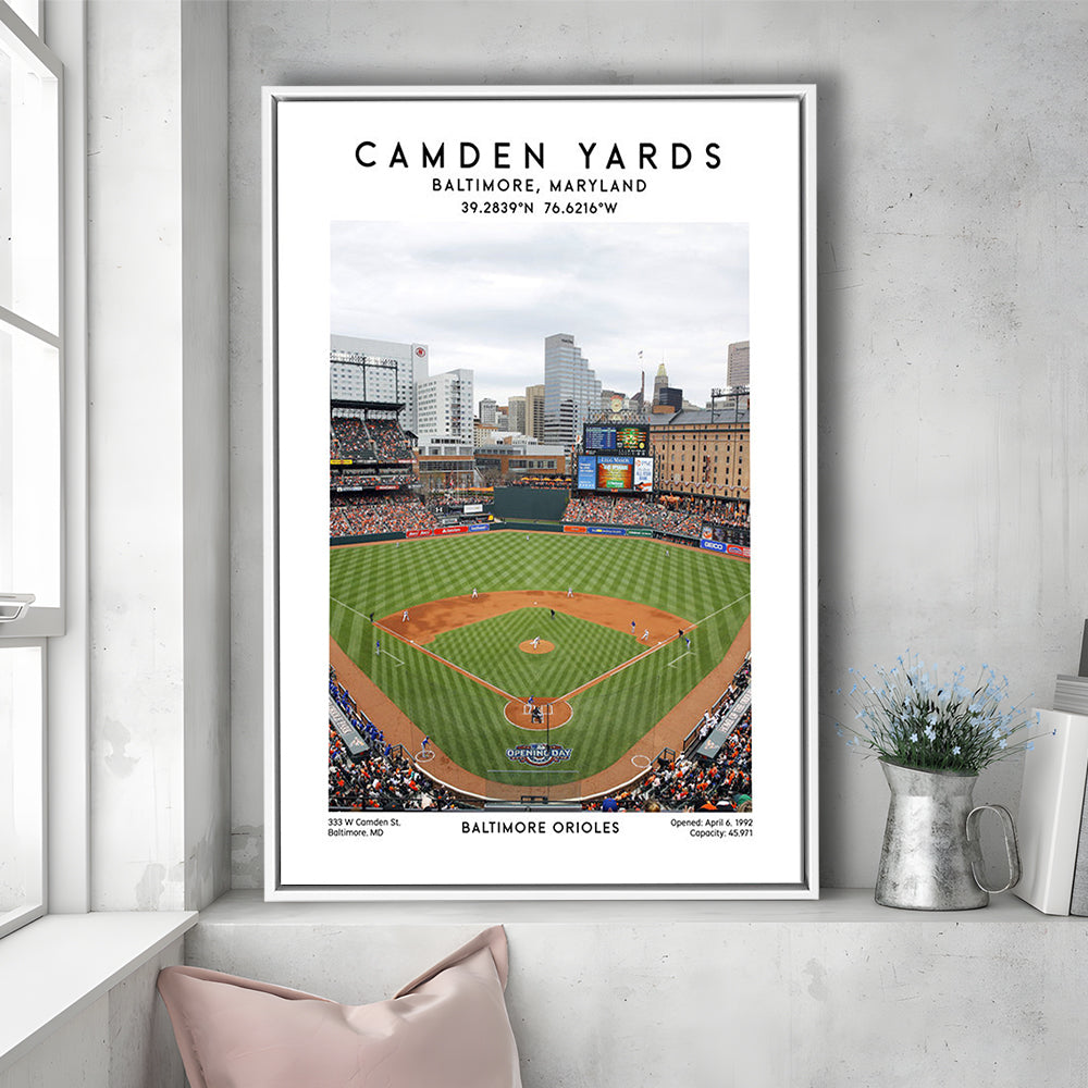 Oriole Park At Camden Yards, Baltimore Orioles Baseball Stadium Wall Art Print, Framed Canvas Prints Wall Art