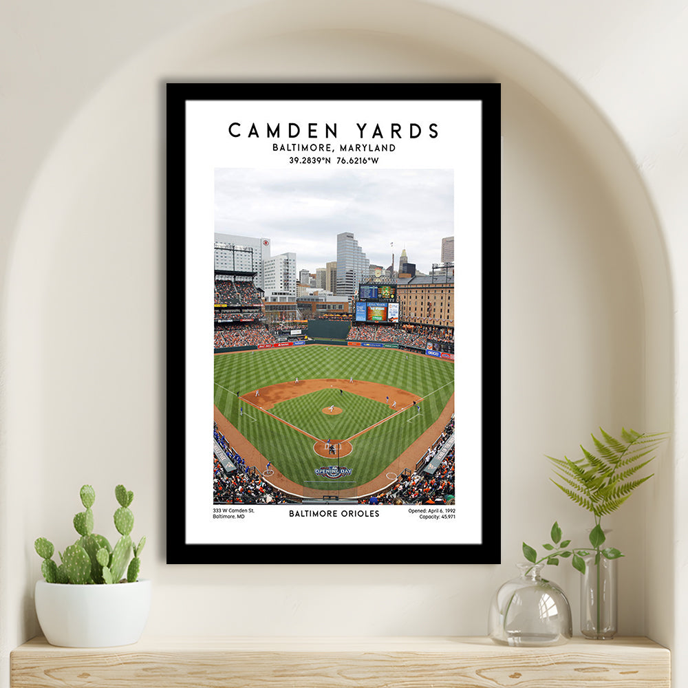 Oriole Park At Camden Yards, Baltimore Orioles Baseball Stadium Wall Art Print, Framed Art Prints Wall Decor