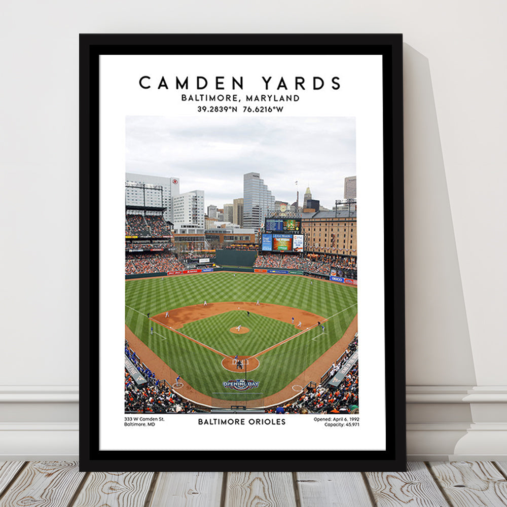 Oriole Park At Camden Yards, Baltimore Orioles Baseball Stadium Wall Art Print, Framed Canvas Prints Wall Art