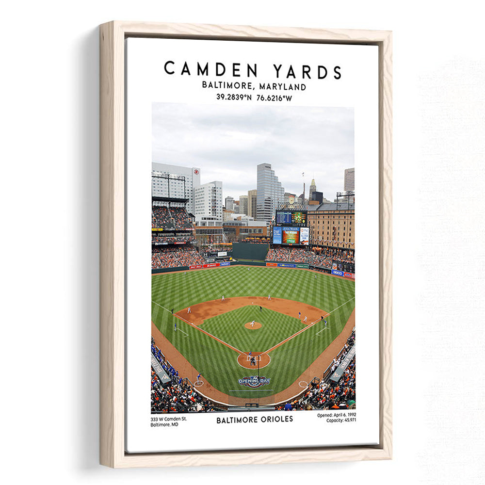 Oriole Park At Camden Yards, Baltimore Orioles Baseball Stadium Wall Art Print, Framed Canvas Prints Wall Art