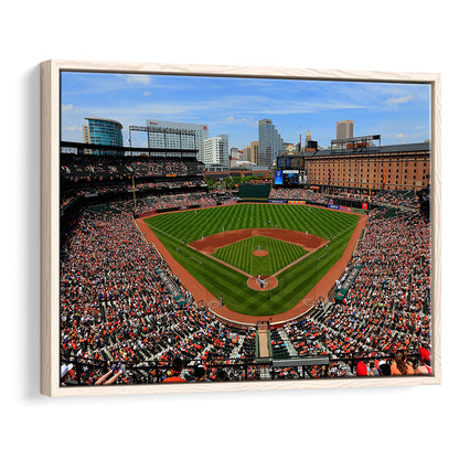 Oriole Park in Baltimore, Stadium Canvas, Sport Art, Framed Canvas Print Wall Art, Floating Frame