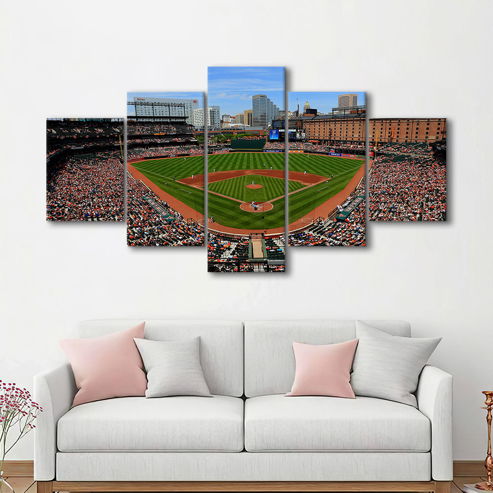 Oriole Park in Baltimore, Stadium Canvas, Sport Art, Gift for him, 5 Panel, Large Canvas, Canvas Print Wall Art