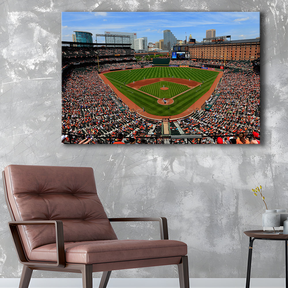 Oriole Park in Baltimore, Stadium Canvas, Sport Art, Gift for him, Man Cave Decor, Art Print, Canvas Print Wall Art