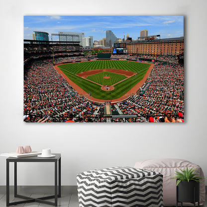 Oriole Park in Baltimore, Stadium Canvas, Sport Art, Gift for him, Man Cave Decor, Art Print, Canvas Print Wall Art
